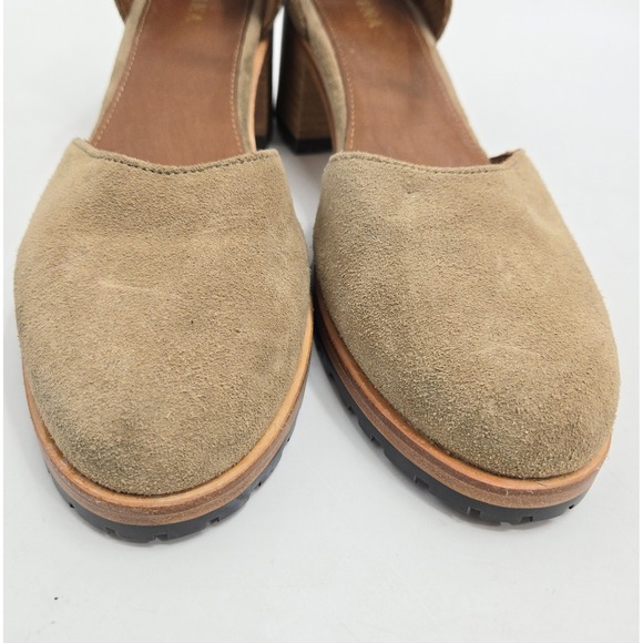 Patina By Portland Mary Jane Shoes Tan Suede Leather Suede Block Heeled - Picture 5 of 12